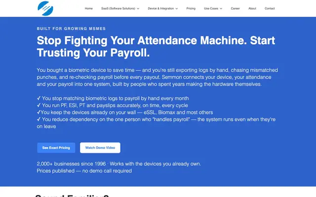 Semmon Engineers Cloud HRMS & Payroll website