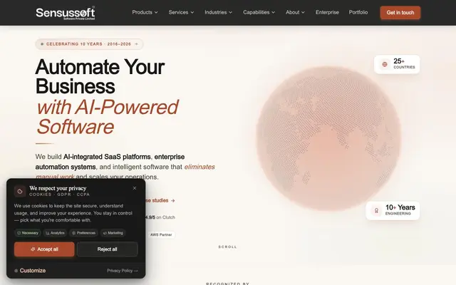 Sensussoft Software Private Limited website
