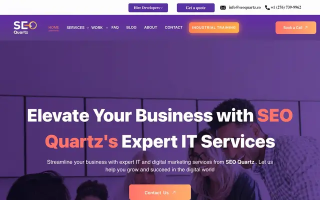 SEO Quartz- Web/Mobile App Development Agency website
