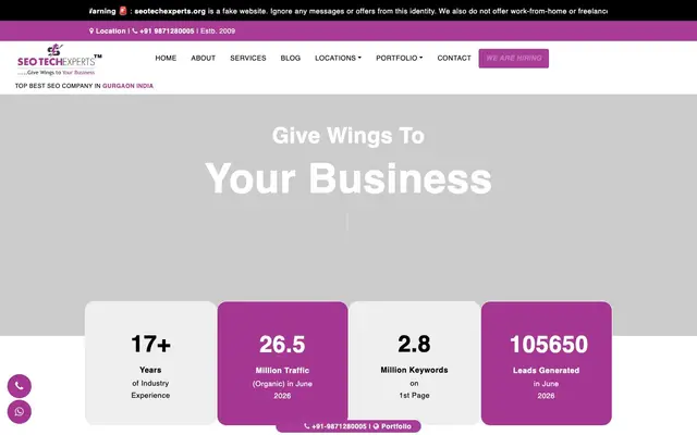 SEO Tech Experts Pvt Ltd website