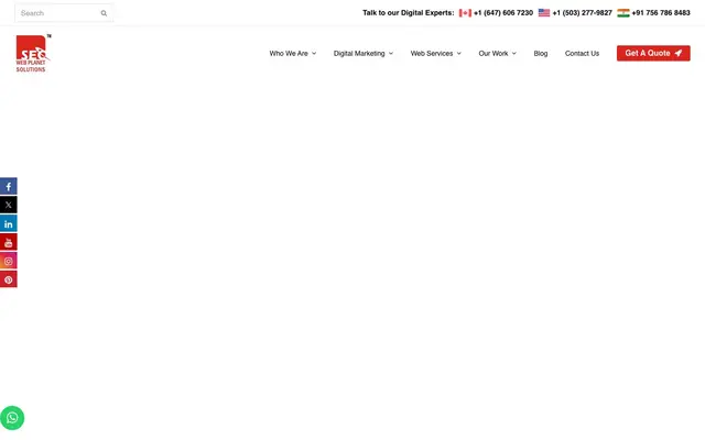 SEOWebPlanet Solutions website