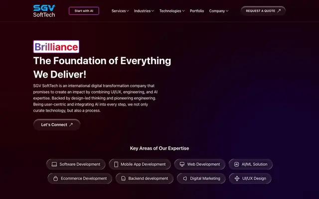 SGV SoftTech - Web & App Development Company website