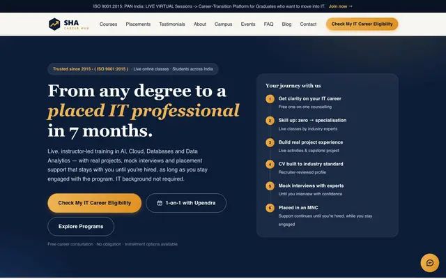 SHA Infotech Solution Pvt Ltd website
