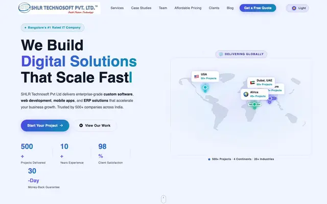 SHLR Technosoft Pvt Ltd website
