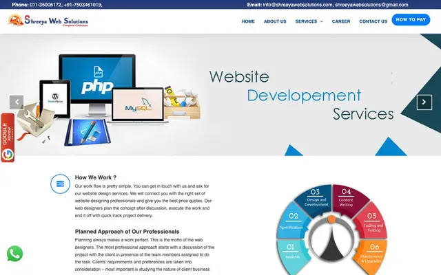 Website Designing Company in North Delhi, Azadpur - Shreeya Web Solutions website