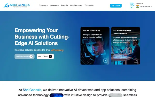 Shri Genesis Software Solutions website