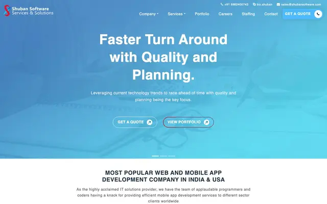 Shuban Software Services & Solutions website