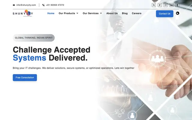 Shunyity Tech Solutions website