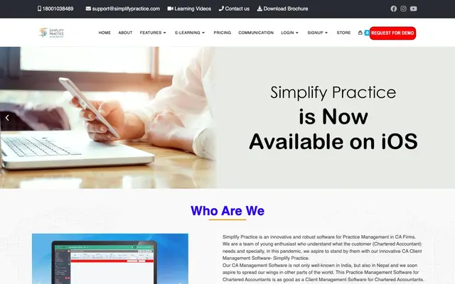 Simplify Practice - CA Software website