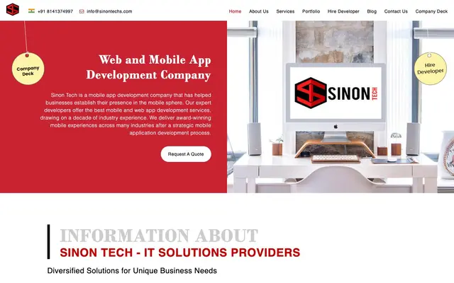 Sinon Tech Pvt Ltd website