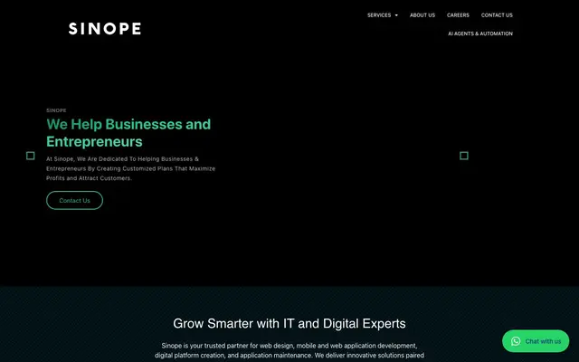 Sinope Softwares website