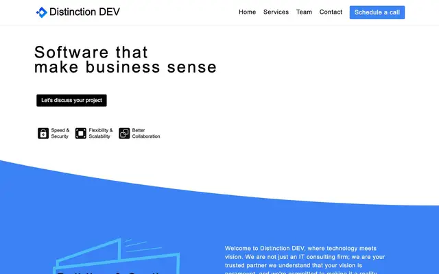 Distinction Dev website