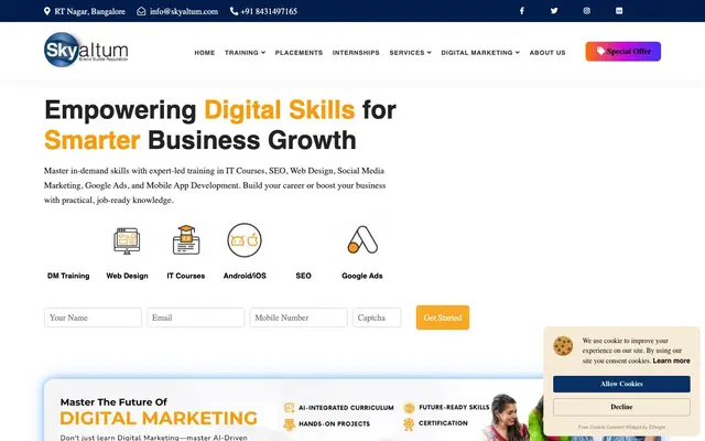 Skyaltum Best digital Markting company in Bangalore website
