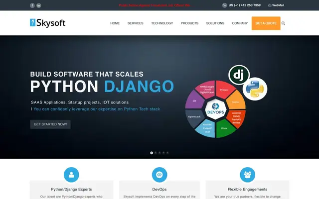 Skysoft IT Services Pvt Ltd website