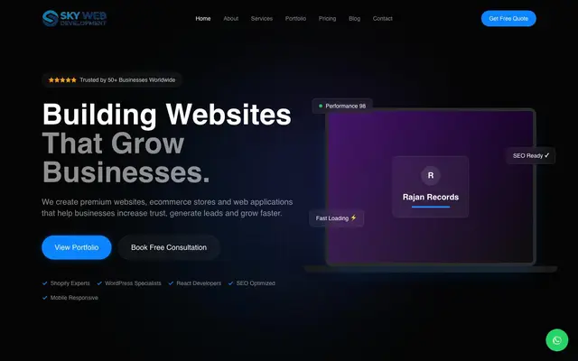 Sky Web Development website
