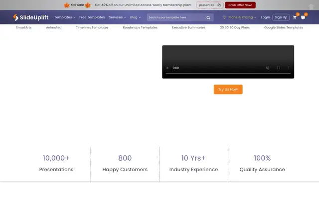 SlideUpLift - Professional Presentation Design Company website