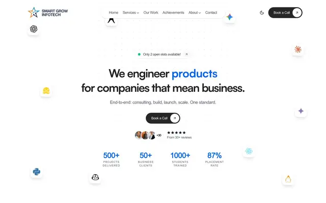 Smart Grow Info Tech website