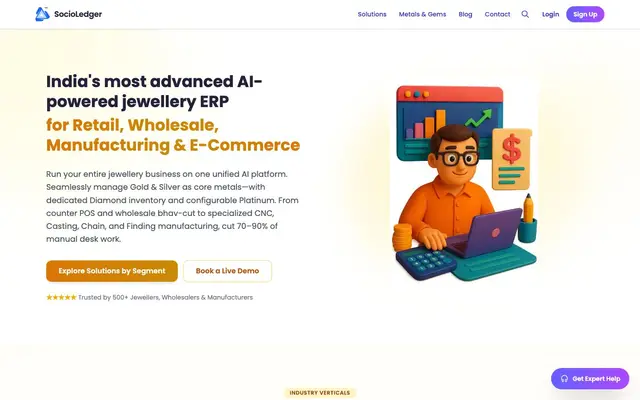 SocioLedger - AI Jewellery ERP & Accounting website