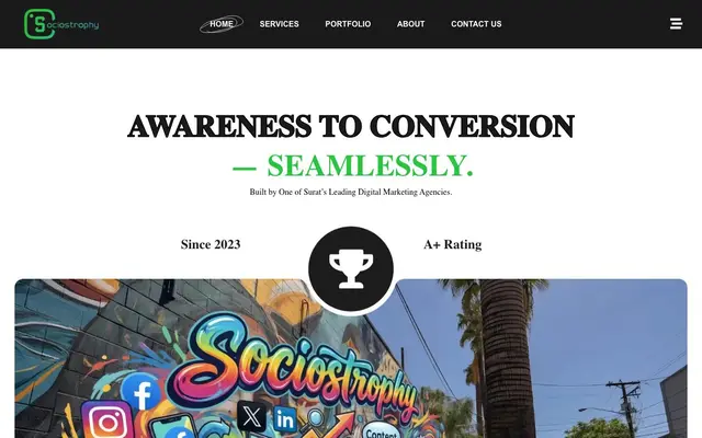 Sociostrophy A digital marketing agency website