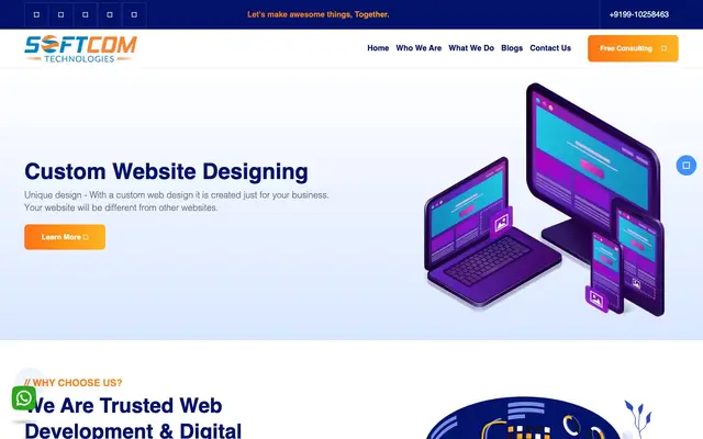 Softcom Technologies website