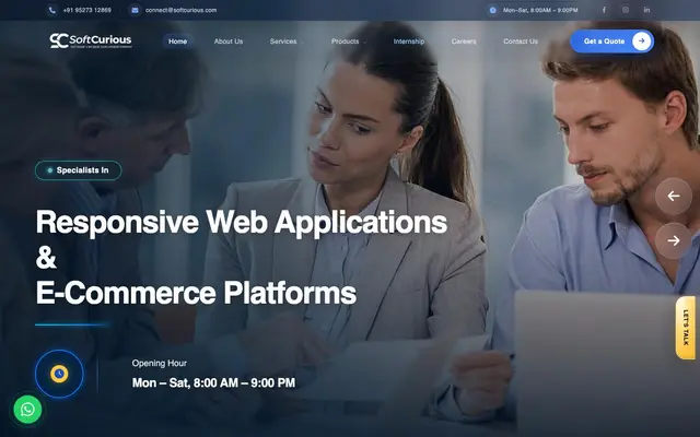 Softcurious Technologies website