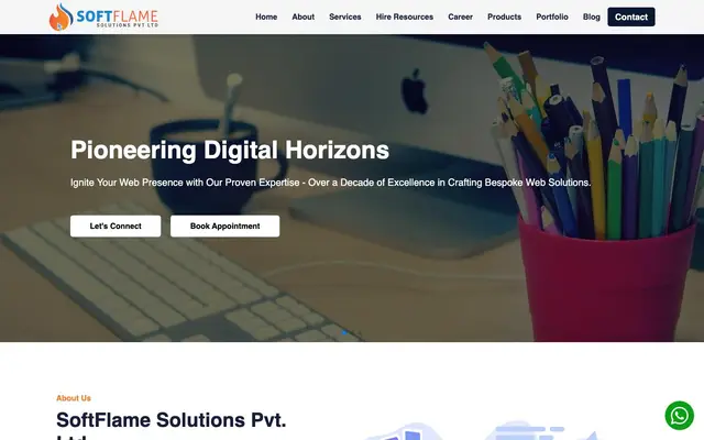 SoftFlame Solutions Pvt. Ltd website