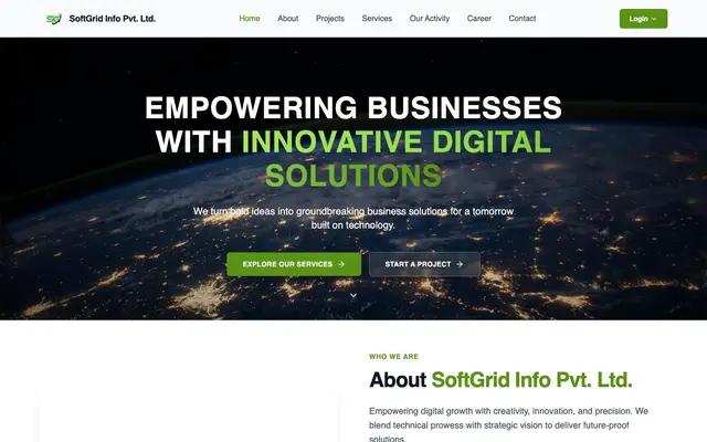 SoftGrid Info Pvt. Ltd website