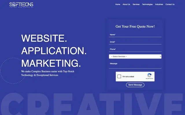 Softieons Technologies website