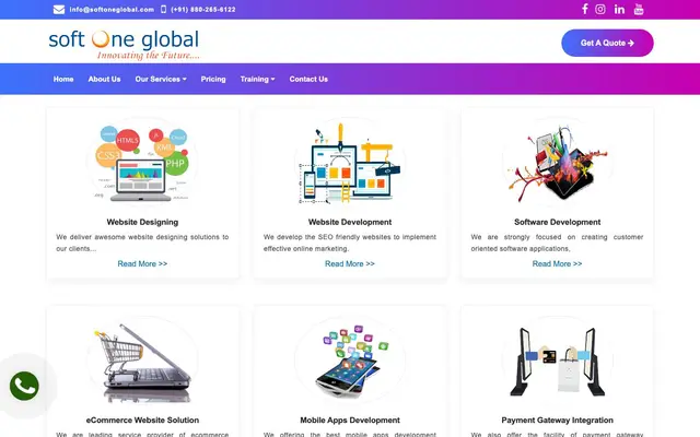 Soft One Global Website Designing, Website Development Company website