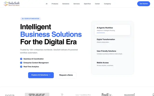 SoluSoft Technologies Pvt. Ltd website