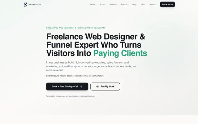 Soumik Saha - Web Designer, Developer & Freelancer Kolkata website