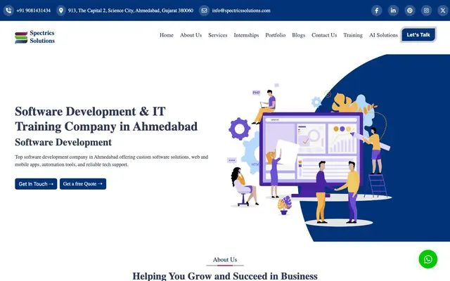 Spectrics Solutions website