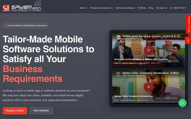 Spider India website