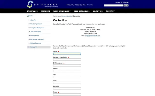 Spinnaker website