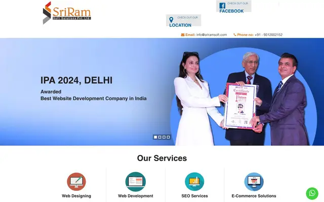 SriRam Soft Solutions Pvt. Ltd. website