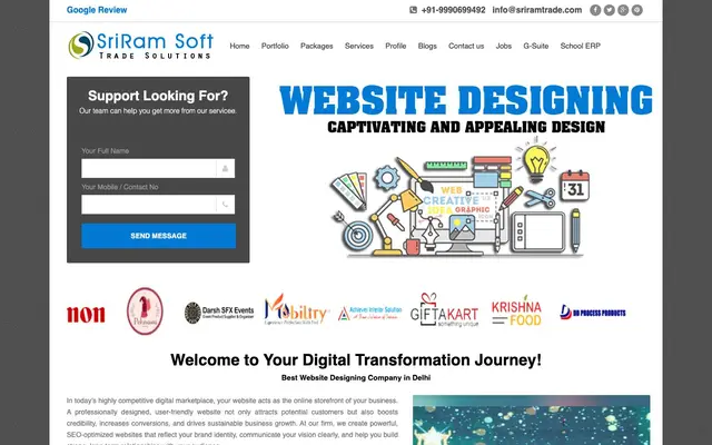 SriRam Soft Trade Solutions website