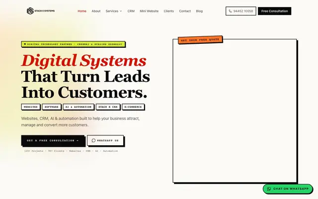 Stack E Systems website