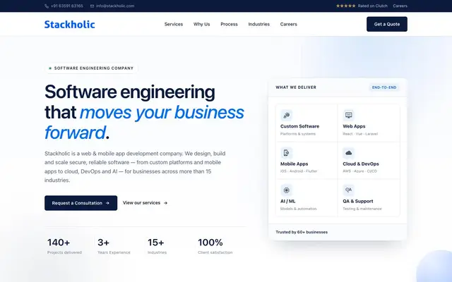 Stackholic Infotech website