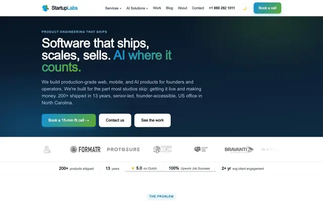 Startup Labs website