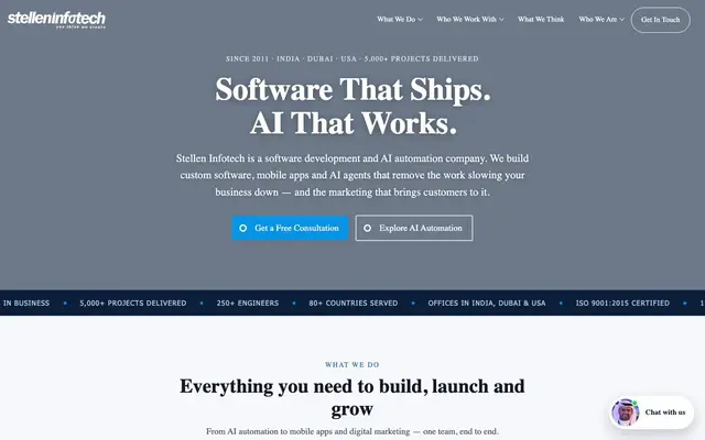 Stellen Infotech website