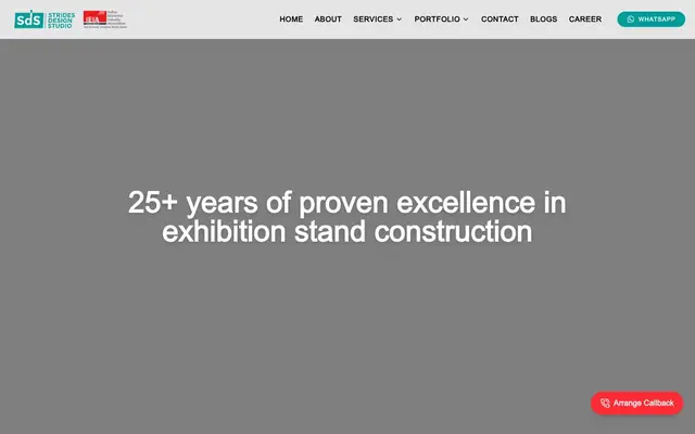 Strides Design Studio website