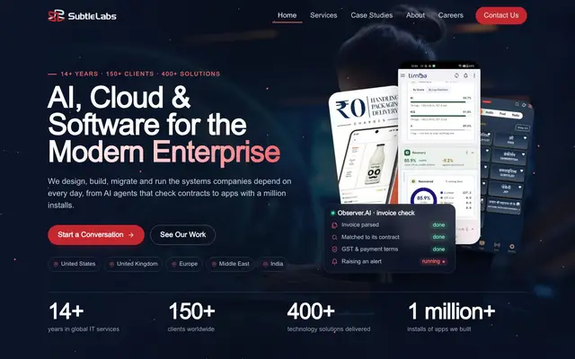 Subtlelabs Software Solutions Private Limited website