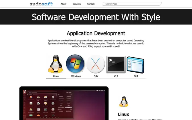 sudosoft | Software Development with Style! website