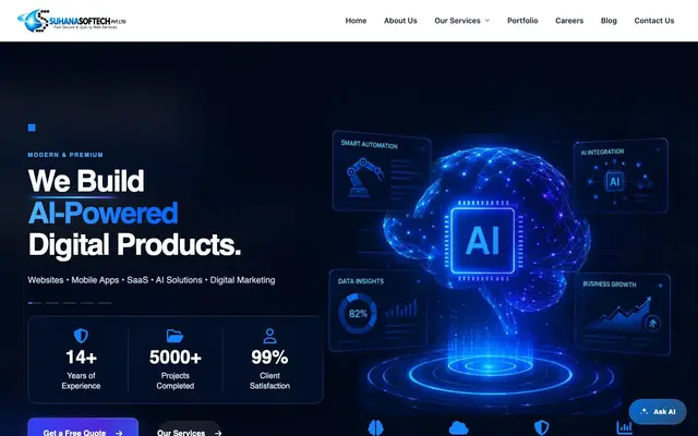 Suhanasoftech Pvt Ltd website