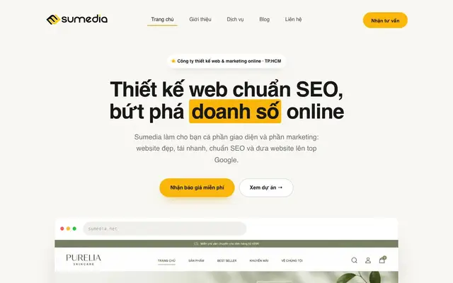 Công ty thiết kế web chuyên nghiệp sumedia website