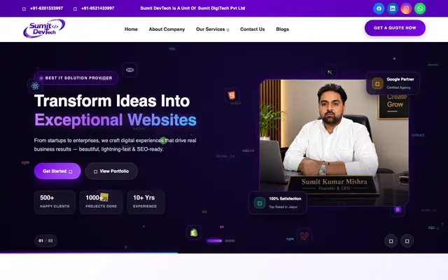 Sumit DevTech website