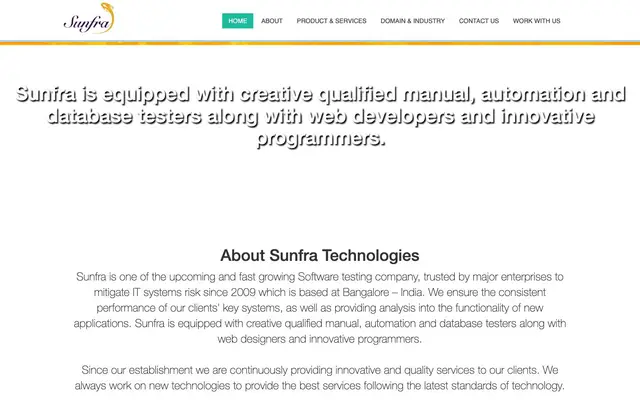 Sunfra Technologies website