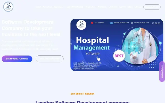 Sun Shine IT Solution website