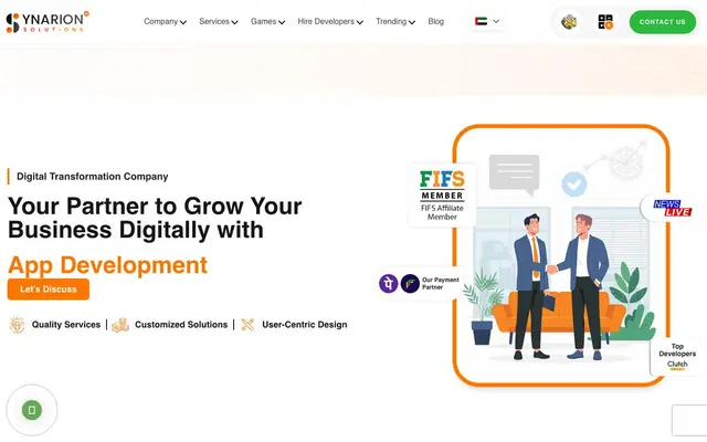 Synarion IT Solutions website