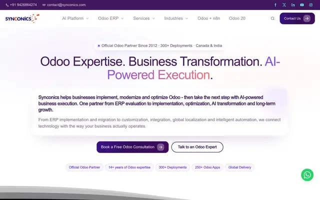 Synconics Technologies Pvt. Ltd. website